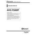 Cover page of PIONEER AVIC-F500BT/XCN/UC Owner's Manual