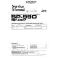 Cover page of PIONEER SP99D Service Manual