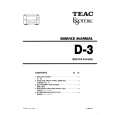 Cover page of TEAC D3 Service Manual