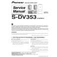 Cover page of PIONEER S-DV353/XTW/WL5 Service Manual