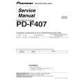 Cover page of PIONEER PD-F407/RFXJ Service Manual