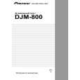 Cover page of PIONEER DJM-800/WYSXJ5 Owner's Manual