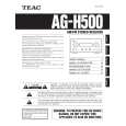 Cover page of TEAC AG-H500 Owner's Manual