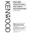 Cover page of KENWOOD KAC645 Owner's Manual