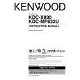 Cover page of KENWOOD KDC-X890 Owner's Manual
