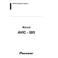 Cover page of PIONEER AVIC-505 Owner's Manual