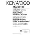 Cover page of KENWOOD KPA-SD100 Owner's Manual