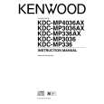 Cover page of KENWOOD KDC-MP4036AX Owner's Manual