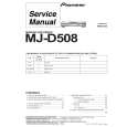 Cover page of PIONEER MJ-D508/KUXJ Service Manual