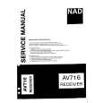 Cover page of NAD AV716 Service Manual