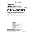 Cover page of PIONEER CT-W603RS Service Manual