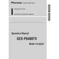 Cover page of PIONEER GEX-P6400TV Owner's Manual