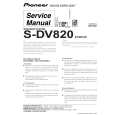 Cover page of PIONEER S-DV820/XTW/UC Service Manual
