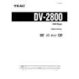 Cover page of TEAC DV2800 Owner's Manual