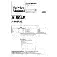 Cover page of PIONEER A604RG Service Manual