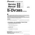 Cover page of PIONEER S-DV385/SXTW/WL5 Service Manual