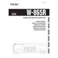 Cover page of TEAC W865R Owner's Manual