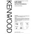 Cover page of KENWOOD UD203 Owner's Manual
