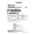 Cover page of PIONEER F504RDS/-G Service Manual