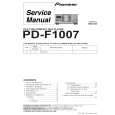 Cover page of PIONEER PD-F1007/MY Service Manual