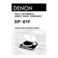 Cover page of DENON DP-61F Owner's Manual