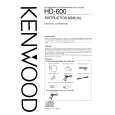 Cover page of KENWOOD HD-600 Owner's Manual