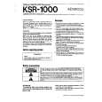 Cover page of KENWOOD KSR-1000 Owner's Manual