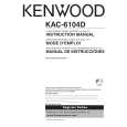 Cover page of KENWOOD KAC-6104D Owner's Manual