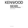 Cover page of KENWOOD KAC-6203 Owner's Manual