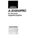Cover page of ONKYO A-SV810PRO Owner's Manual