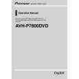 Cover page of PIONEER AVH-P7800DVD Owner's Manual