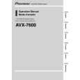 Cover page of PIONEER AVX-7600 Owner's Manual