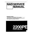 Cover page of NAD 2200PE Service Manual