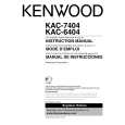 Cover page of KENWOOD KAC-7404 Owner's Manual