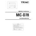 Cover page of TEAC MC-D78 Service Manual