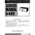 Cover page of TEAC A-650 Service Manual