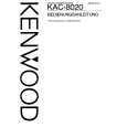 Cover page of KENWOOD KAC8020 Owner's Manual